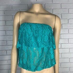 Mimi‎ Chica Women’s Boho Lace Off-the-Shoulder Top  Crochet Blouse - Size Large